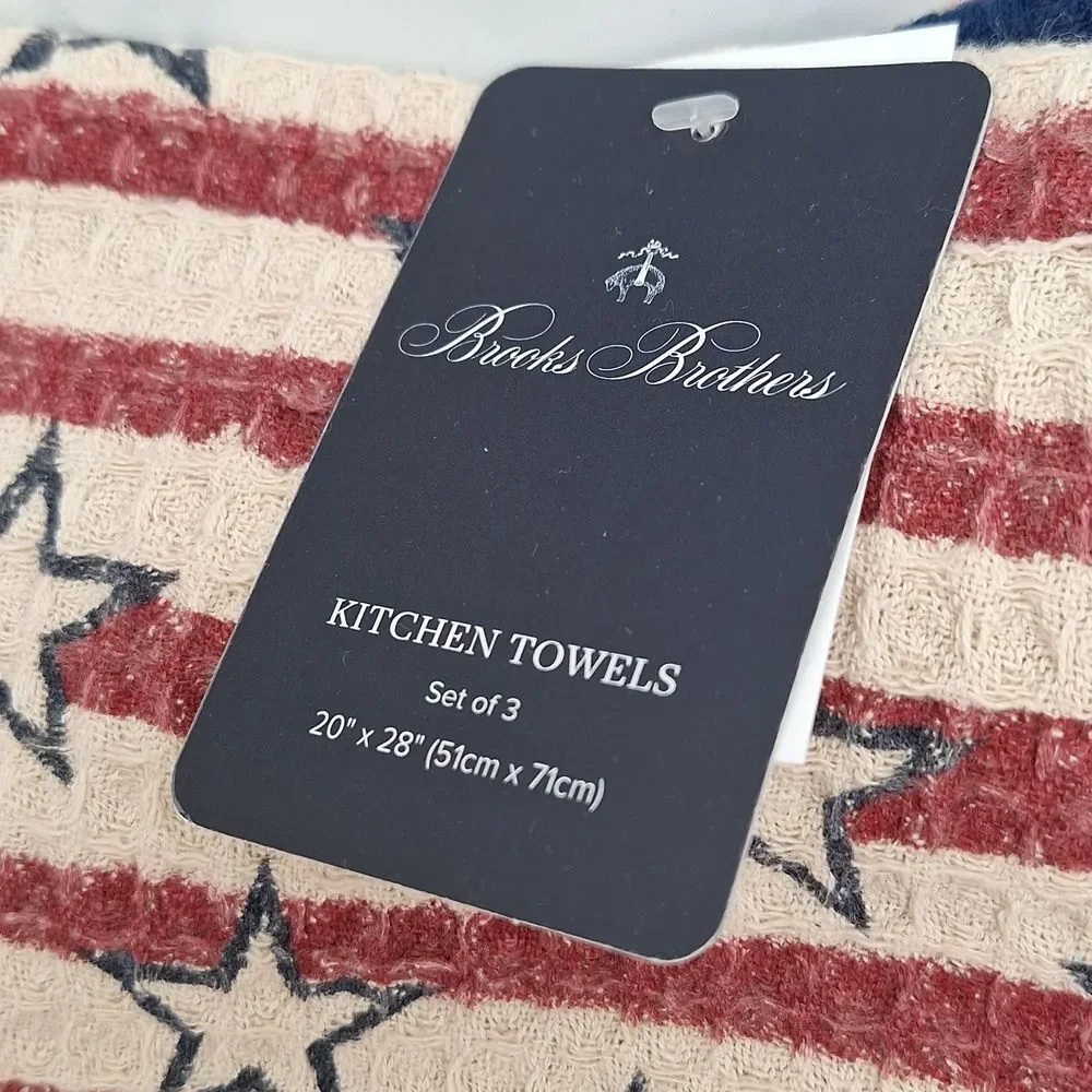 Waffle Knit patriotic American flag Kitchen Towels